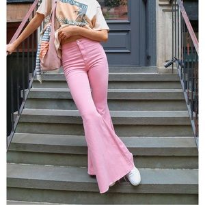 Free People Just Float On Pink Mauve Bell Bottom Jeans Pants Size 26